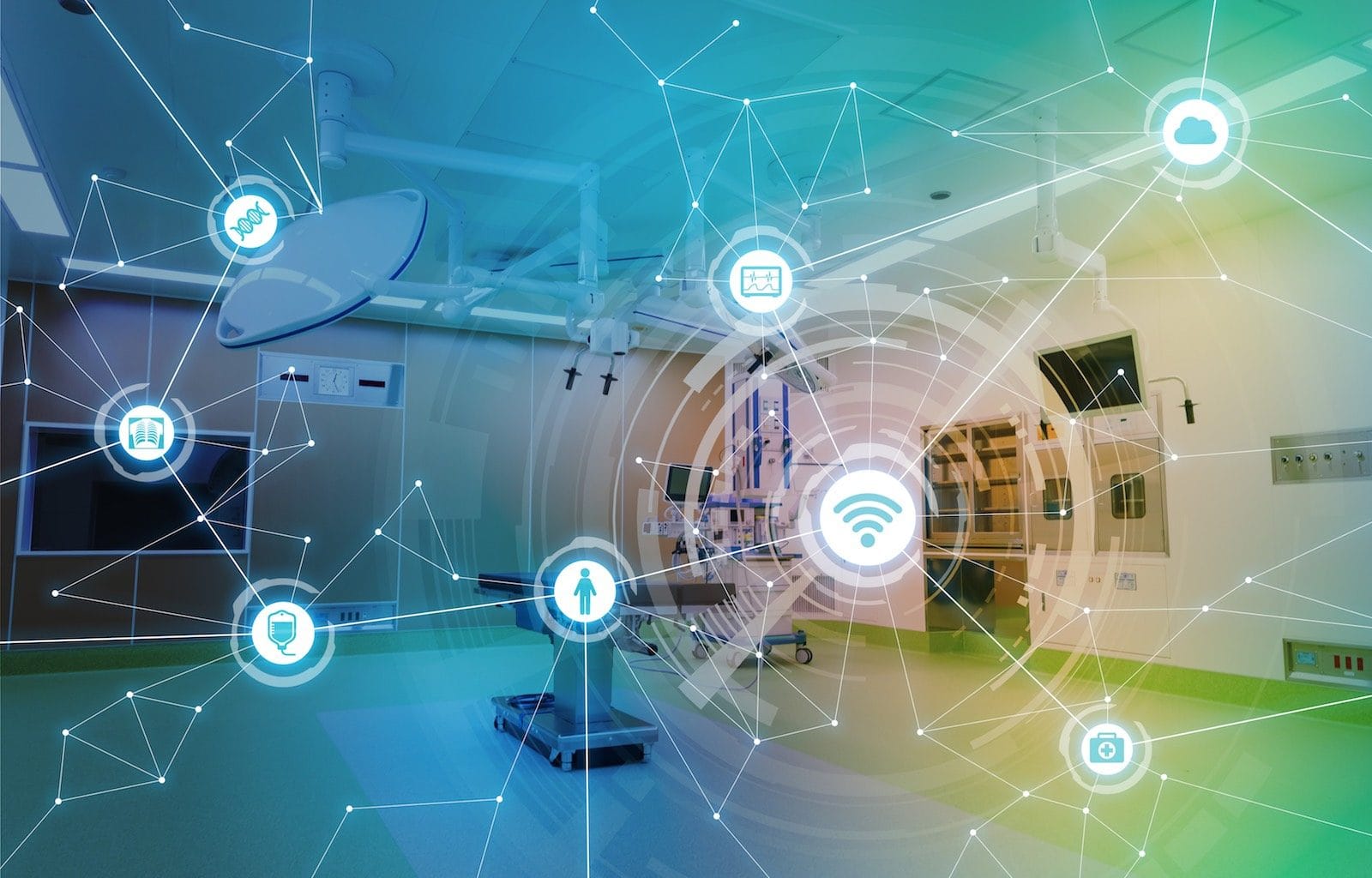 IoT in healthcare in hospitals illustration